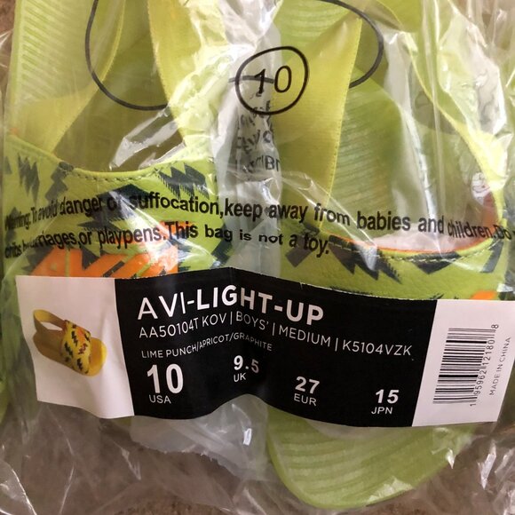 Avia Boys Avi Light-Up Sandals Rubber Slingback Lightning Green 10 - Picture 4 of 4